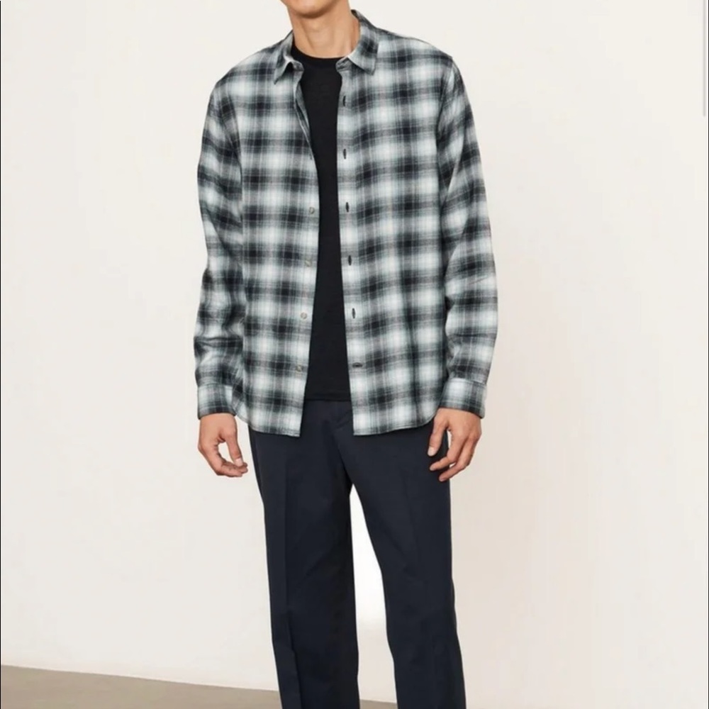 Vince casual dress shirt Vince men’s button down plaid shirt